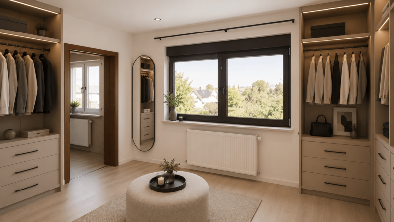 Ankleidezimmer KI generiert möbliert